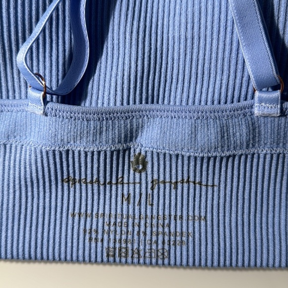 Spiritual Gangster light blue ribbed bralette size Medium - Picture 7 of 10